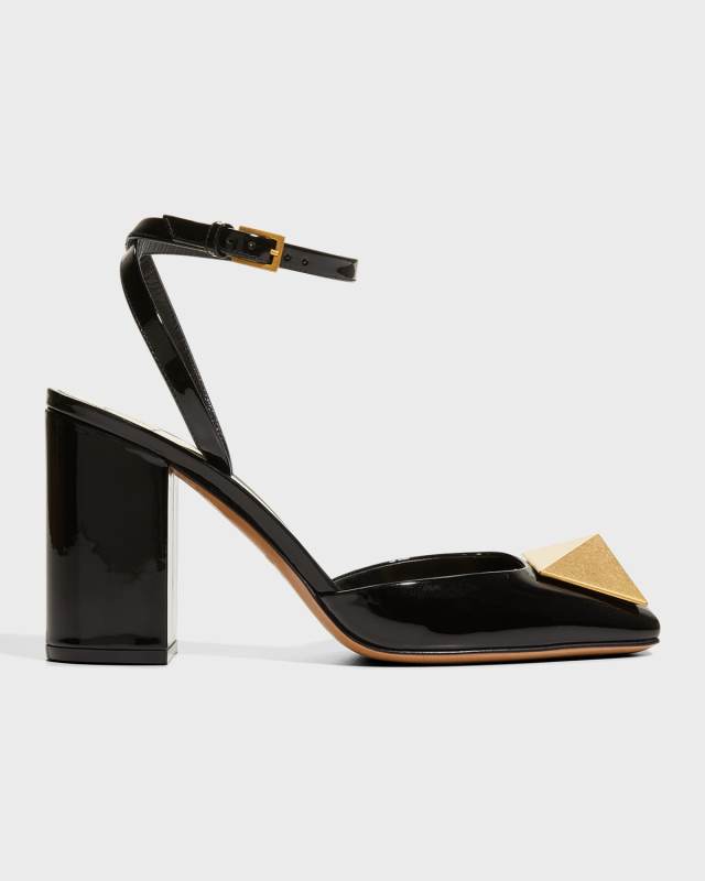 One Stud 90 mm Patent Leather Pumps